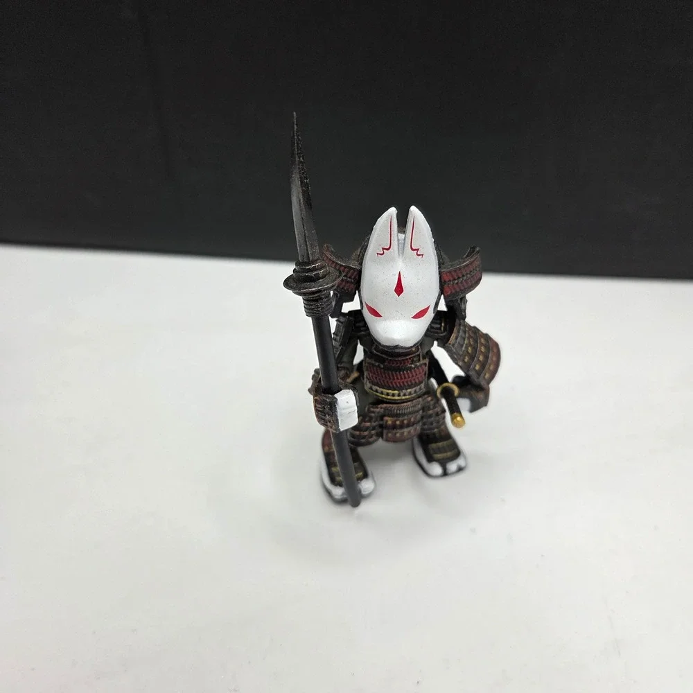 Dennou Daiku Kitsune Samurai Fox Figure Japanese Armor Spear Katana White Red